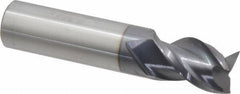 Accupro - 5/8", 7/8" LOC, 5/8" Shank Diam, 3" OAL, 3 Flute, Solid Carbide Square End Mill - Single End, AlTiN Finish, Spiral Flute, 40° Helix, Centercutting, Right Hand Cut, Right Hand Flute - USA Tool & Supply