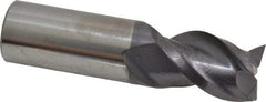 Accupro - 3/4", 1" LOC, 3/4" Shank Diam, 3" OAL, 3 Flute, Solid Carbide Square End Mill - Single End, AlTiN Finish, Spiral Flute, 40° Helix, Centercutting, Right Hand Cut, Right Hand Flute - USA Tool & Supply