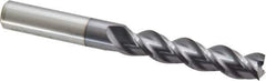 Accupro - 7/16", 2" LOC, 7/16" Shank Diam, 4" OAL, 3 Flute, Solid Carbide Square End Mill - Single End, AlTiN Finish, Spiral Flute, 40° Helix, Centercutting, Right Hand Cut, Right Hand Flute - USA Tool & Supply