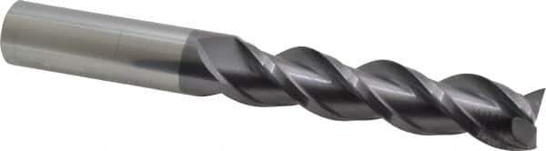 Accupro - 3/4", 3-1/4" LOC, 3/4" Shank Diam, 6" OAL, 3 Flute, Solid Carbide Square End Mill - Single End, AlTiN Finish, Spiral Flute, 40° Helix, Centercutting, Right Hand Cut, Right Hand Flute - USA Tool & Supply