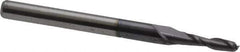 Accupro - 2mm, 8mm LOC, 3mm Shank Diam, 38mm OAL, 2 Flute, Solid Carbide Square End Mill - Single End, AlTiN Finish, Spiral Flute, 30° Helix, Centercutting, Right Hand Cut, Right Hand Flute - USA Tool & Supply