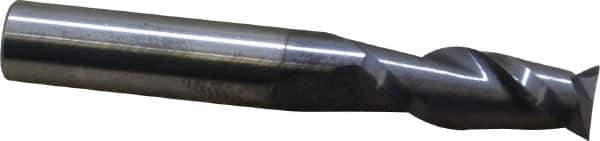 Accupro - 10mm, 25mm LOC, 10mm Shank Diam, 2-3/4" OAL, 2 Flute, Solid Carbide Square End Mill - Single End, AlTiN Finish, Spiral Flute, 40° Helix, Centercutting, Right Hand Cut, Right Hand Flute - USA Tool & Supply