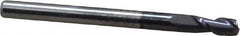Accupro - 3mm, 6mm LOC, 3mm Shank Diam, 38mm OAL, 2 Flute, Solid Carbide Square End Mill - Single End, AlTiN Finish, Spiral Flute, 40° Helix, Centercutting, Right Hand Cut, Right Hand Flute - USA Tool & Supply