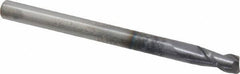 Accupro - 4mm, 8mm LOC, 4mm Shank Diam, 50mm OAL, 2 Flute, Solid Carbide Square End Mill - Single End, AlTiN Finish, Spiral Flute, 40° Helix, Centercutting, Right Hand Cut, Right Hand Flute - USA Tool & Supply