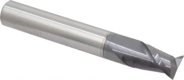 Accupro - 10mm, 14mm LOC, 10mm Shank Diam, 2-3/4" OAL, 2 Flute, Solid Carbide Square End Mill - Single End, AlTiN Finish, Spiral Flute, 40° Helix, Centercutting, Right Hand Cut, Right Hand Flute - USA Tool & Supply