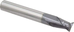 Accupro - 10mm, 14mm LOC, 10mm Shank Diam, 2-3/4" OAL, 2 Flute, Solid Carbide Square End Mill - Single End, AlTiN Finish, Spiral Flute, 40° Helix, Centercutting, Right Hand Cut, Right Hand Flute - USA Tool & Supply
