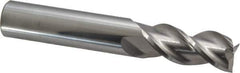 Accupro - 9/16", 1-1/4" LOC, 9/16" Shank Diam, 3-1/2" OAL, 3 Flute, Solid Carbide Square End Mill - Single End, Uncoated, Spiral Flute, 40° Helix, Centercutting, Right Hand Cut, Right Hand Flute - USA Tool & Supply