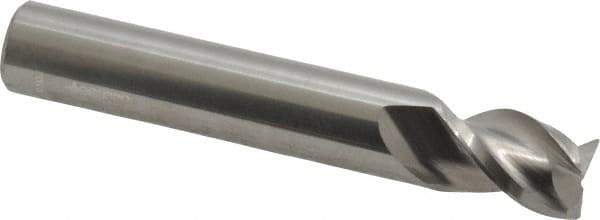 Accupro - 7/16", 3 Flute, Single End, Solid Carbide, 0.02" Corner Radius End Mill - 2-3/4" OAL, 40° Helix, Right Hand Flute, 9/16" LOC, Right Hand Cut - USA Tool & Supply