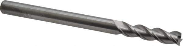 Accupro - 5/16", 3 Flute, Single End, Solid Carbide, 0.015" Corner Radius End Mill - 4" OAL, 40° Helix, Right Hand Flute, 1-1/4" LOC, Right Hand Cut - USA Tool & Supply