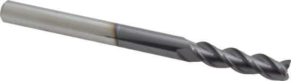 Accupro - 5/16", 3 Flute, Single End, Solid Carbide, 0.015" Corner Radius End Mill - 4" OAL, 40° Helix, Right Hand Flute, 1-1/4" LOC, Right Hand Cut - USA Tool & Supply