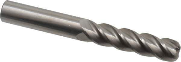 Accupro - 1/2", 4 Flute, Single End, Solid Carbide, 1/8" Corner Radius End Mill - 4" OAL, 40° Helix, Right Hand Flute, 2" LOC, Right Hand Cut - USA Tool & Supply