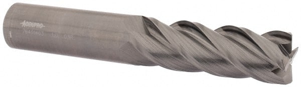 Accupro - 1" Diam 4 Flute Solid Carbide 0.03" Corner Radius End Mill - USA Tool & Supply
