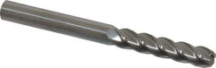 Accupro - 3/8", 4 Flute, Single End, Solid Carbide, 1/8" Corner Radius End Mill - 4" OAL, 40° Helix, Right Hand Flute, 1-3/4" LOC, Right Hand Cut - USA Tool & Supply