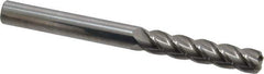 Accupro - 3/8", 4 Flute, Single End, Solid Carbide, 0.09" Corner Radius End Mill - 4" OAL, 40° Helix, Right Hand Flute, 1-3/4" LOC, Right Hand Cut - USA Tool & Supply