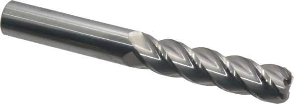 Accupro - 3/4", 4 Flute, Single End, Solid Carbide, 1/8" Corner Radius End Mill - 6" OAL, 40° Helix, Right Hand Flute, 3" LOC, Right Hand Cut - USA Tool & Supply