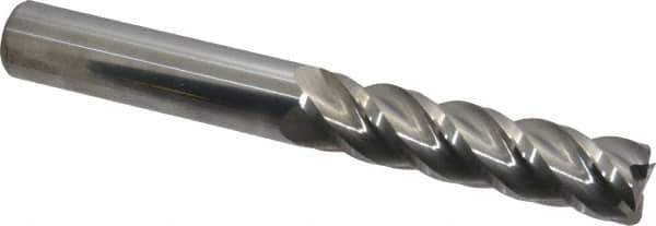 Accupro - 3/4", 4 Flute, Single End, Solid Carbide, 0.03" Corner Radius End Mill - 6" OAL, 40° Helix, Right Hand Flute, 3" LOC, Right Hand Cut - USA Tool & Supply