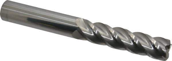 Accupro - 3/4", 4 Flute, Single End, Solid Carbide, 0.09" Corner Radius End Mill - 6" OAL, 40° Helix, Right Hand Flute, 3" LOC, Right Hand Cut - USA Tool & Supply