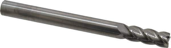 Accupro - 3/8", 4 Flute, Single End, Solid Carbide, 0.01" Corner Radius End Mill - 4" OAL, 40° Helix, Right Hand Flute, 1" LOC, Right Hand Cut - USA Tool & Supply