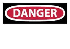 NMC - Accident Prevention Label, Header: DANGER - Legend: DANGER, English, Red, Black & White, 5" Long x 3" High, Sign Muscle Finish - USA Tool & Supply