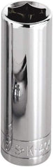 SK - 15/16", 1/2" Drive, Deep Hand Socket - 6 Points, Steel, Chrome Finish - USA Tool & Supply