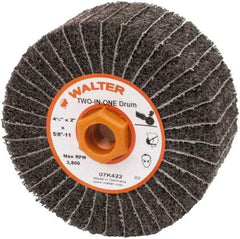 WALTER Surface Technologies - 4-1/2" Diam, 150 Grit Aluminum Oxide Unmounted Flap Wheel - 5/8" Hole, 5/8-11 Thread, 2" Wide, Nonwoven & Coated, Fine Grade, 3,800 Max RPM - USA Tool & Supply
