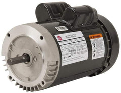 US Motors - 3/4 hp, TEFC Enclosure, No Thermal Protection, 1,140 RPM, 115/230 Volt, 60 Hz, Single Phase Capacitor Start-Cap Run Motor - Size 56C Frame, C-Face Mount, 1 Speed, Ball Bearings, 12.2/6.1 Full Load Amps, B Class Insulation, Reversible - USA Tool & Supply