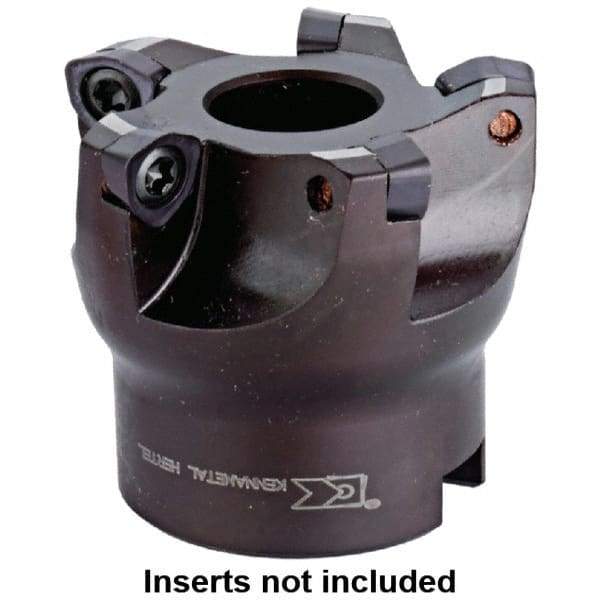 Kennametal - 5 Inserts, 3.1496" Cutter Diam, 0.0591" Max Depth of Cut, Indexable High-Feed Face Mill - 1.063" Arbor Hole Diam, 1.9685" High, WP.. 0806.. Inserts, Series KSWM KenFeed - USA Tool & Supply