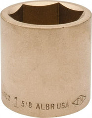 Ampco - 1-5/8", 3/4" Drive, Standard Hand Socket - 6 Points, 2-1/4" OAL, Aluminum Bronze - USA Tool & Supply