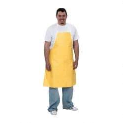 Dupont - 28" Wide x 36" Long x 10 mil Thick Bib Apron - Tyvek QC, Yellow, Resists Liquid Splashes - USA Tool & Supply