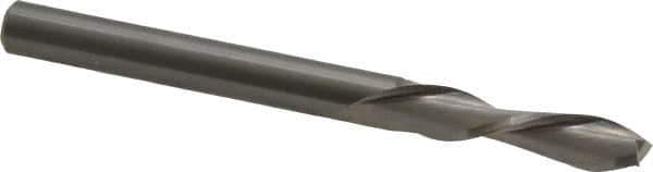 Onsrud - 1/4" Cutting Diam x 1-1/8" Length of Cut, 2 Flute, Downcut Spiral Router Bit - Uncoated, Right Hand Cut, Solid Carbide, 3" OAL x 1/4" Shank Diam, Double Edge, 30° Helix Angle - USA Tool & Supply