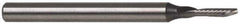 Accupro - 1/16" Cutting Diam x 1/4" Length of Cut, 1 Flute, Downcut Spiral Router Bit - Uncoated, Right Hand Cut, Solid Carbide, 2" OAL x 1/4" Shank Diam, Single Edge, 21° Helix Angle - USA Tool & Supply