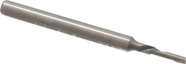 Onsrud - 1/16" Cutting Diam x 1/4" Length of Cut, 1 Flute, Downcut Spiral Router Bit - Uncoated, Right Hand Cut, Solid Carbide, 1-1/2" OAL x 1/8" Shank Diam, Single Edge, 22° Helix Angle - USA Tool & Supply