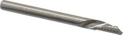 Onsrud - 1/8" Cutting Diam x 1/4" Length of Cut, 1 Flute, Downcut Spiral Router Bit - Uncoated, Right Hand Cut, Solid Carbide, 1-1/2" OAL x 1/8" Shank Diam, Single Edge, 22° Helix Angle - USA Tool & Supply