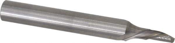 Onsrud - 1/8" Cutting Diam x 1/4" Length of Cut, 1 Flute, Downcut Spiral Router Bit - Uncoated, Right Hand Cut, Solid Carbide, 2" OAL x 1/4" Shank Diam, Single Edge, 22° Helix Angle - USA Tool & Supply