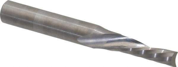 Onsrud - 3/16" Cutting Diam x 5/8" Length of Cut, 1 Flute, Downcut Spiral Router Bit - Uncoated, Right Hand Cut, Solid Carbide, 2" OAL x 1/4" Shank Diam, Single Edge, 21° Helix Angle - USA Tool & Supply