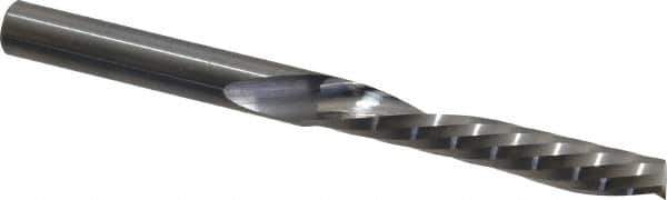 Onsrud - 1/4" Cutting Diam x 1-1/2" Length of Cut, 1 Flute, Downcut Spiral Router Bit - Uncoated, Right Hand Cut, Solid Carbide, 3" OAL x 1/4" Shank Diam, Single Edge, 21° Helix Angle - USA Tool & Supply