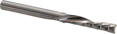 Onsrud - 1/4" Cutting Diam x 1-1/4" Length of Cut, 1 Flute, Downcut Spiral Router Bit - Uncoated, Right Hand Cut, Solid Carbide, 3" OAL x 1/4" Shank Diam, Single Edge, 21° Helix Angle - USA Tool & Supply