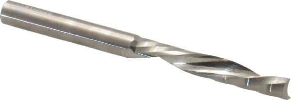 Onsrud - 1/4" Cutting Diam x 1-1/2" Length of Cut, 1 Flute, Downcut Spiral Router Bit - Uncoated, Right Hand Cut, Solid Carbide, 3" OAL x 1/4" Shank Diam, Single Edge - USA Tool & Supply