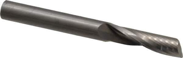 Onsrud - 3/8" Cutting Diam x 1-3/8" Length of Cut, 1 Flute, Upcut Spiral Router Bit - Uncoated, Right Hand Cut, Solid Carbide, 3-1/2" OAL x 3/8" Shank Diam, Single Edge, 22° Helix Angle - USA Tool & Supply