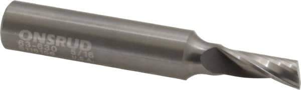 Onsrud - 5/16" Cutting Diam x 3/4" Length of Cut, 1 Flute, Upcut Spiral Router Bit - Uncoated, Right Hand Cut, Solid Carbide, 3" OAL x 1/2" Shank Diam, Single Edge, 22° Helix Angle - USA Tool & Supply