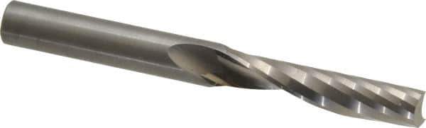 Onsrud - 3/8" Cutting Diam x 1-5/8" Length of Cut, 1 Flute, Upcut Spiral Router Bit - Uncoated, Right Hand Cut, Solid Carbide, 3-1/2" OAL x 3/8" Shank Diam, Single Edge, 21° Helix Angle - USA Tool & Supply