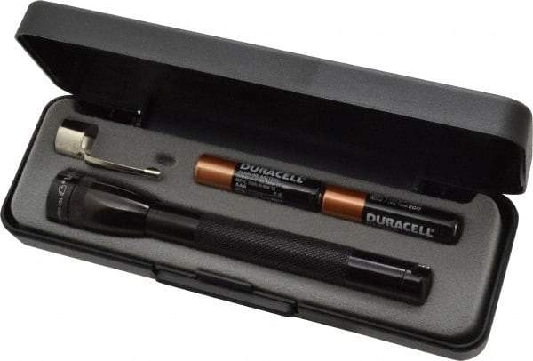 Mag-Lite - Krypton Bulb, 9 Lumens, Mini Flashlight - Black Aluminum Body, 2 AAA Alkaline Batteries Included - USA Tool & Supply
