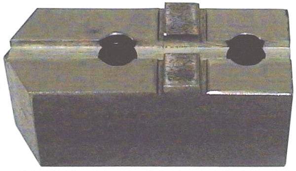 H & R Manufacturing - Tongue & Groove Attachment, Square Soft Lathe Chuck Jaw - Steel, 3" Btw Mount Hole Ctrs, 7-1/2" Long x 3" Wide x 4-13/16" High, 1/2" Groove - USA Tool & Supply