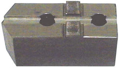 H & R Manufacturing - Tongue & Groove Attachment, Square Soft Lathe Chuck Jaw - Steel, 3" Btw Mount Hole Ctrs, 7-1/2" Long x 3" Wide x 4-13/16" High, 1/2" Groove - USA Tool & Supply