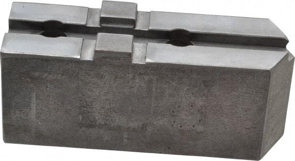 H & R Manufacturing - Tongue & Groove Attachment, Square Soft Lathe Chuck Jaw - Steel, 1-3/4" Btw Mount Hole Ctrs, 3-15/16" Long x 1-1/4" Wide x 1-5/8" High, 5/16" Groove - USA Tool & Supply