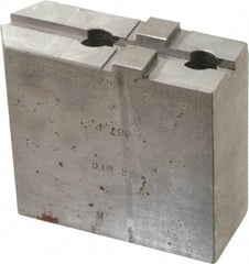 H & R Manufacturing - Tongue & Groove Attachment, Square Soft Lathe Chuck Jaw - Steel, 1-3/4" Btw Mount Hole Ctrs, 3-15/16" Long x 1-1/2" Wide x 3-3/8" High, 5/16" Groove - USA Tool & Supply