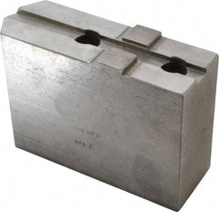 H & R Manufacturing - Tongue & Groove Attachment, Square Soft Lathe Chuck Jaw - Steel, 2-1/2" Btw Mount Hole Ctrs, 5-3/4" Long x 2" Wide x 3-7/8" High, 1/2" Groove - USA Tool & Supply