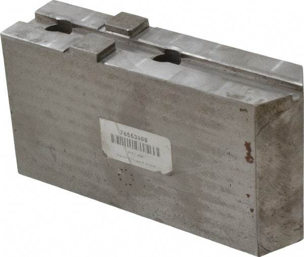 H & R Manufacturing - Tongue & Groove Attachment, Square Soft Lathe Chuck Jaw - Steel, 3" Btw Mount Hole Ctrs, 7-1/4" Long x 2" Wide x 3-13/16" High, 1/2" Groove - USA Tool & Supply