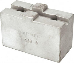 H & R Manufacturing - Tongue & Groove Attachment, Square Soft Lathe Chuck Jaw - Aluminum, 1-1/2" Btw Mount Hole Ctrs, 2-5/8" Long x 1-1/4" Wide x 1-5/8" High, 5/16" Groove - USA Tool & Supply