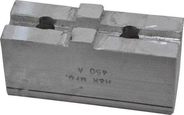 H & R Manufacturing - Tongue & Groove Attachment, Square Soft Lathe Chuck Jaw - Aluminum, 1-3/4" Btw Mount Hole Ctrs, 3-1/2" Long x 1-1/4" Wide x 1-5/8" High, 5/16" Groove - USA Tool & Supply